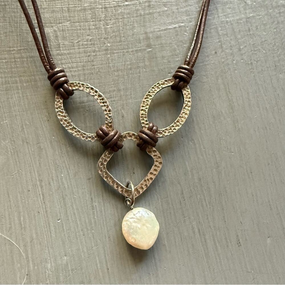 Silpada 925 Sterling Silver & Leather Necklace - Picture 11 of 12
